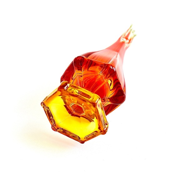 Museum Sculptural MCM Amberina Swung Glass Vase Attributed LE Smith - Picture 7 of 8